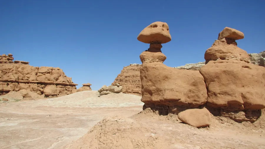 Goblin shaped structures at the Goblin Valley State Park.