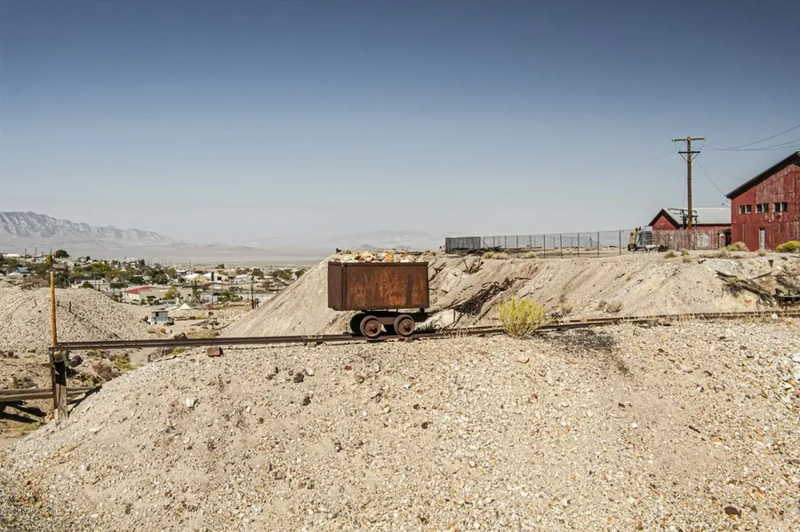 A sole minecart at the Tonopah Historic Mining Park, Nevada.