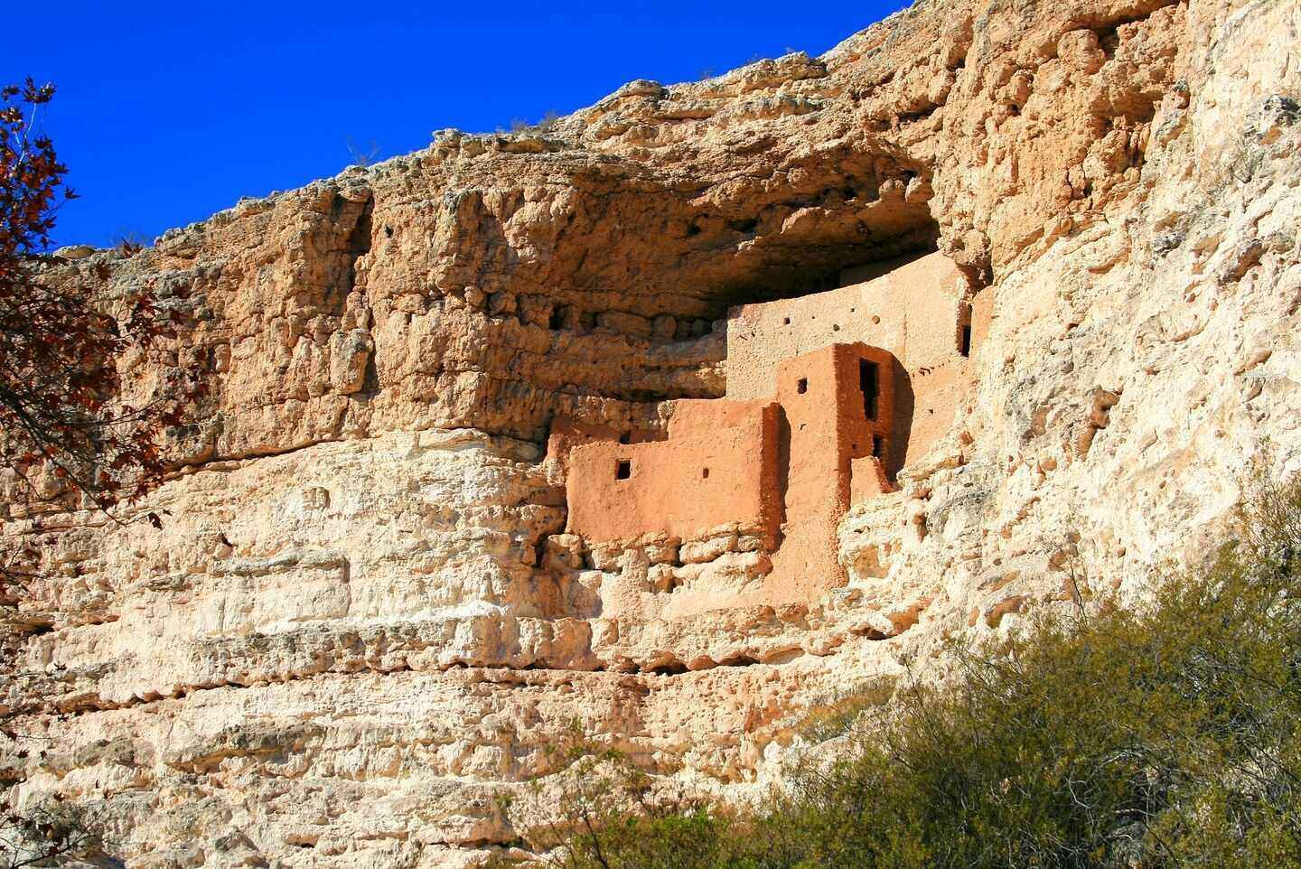 The Montezuma Castle National Monument dwellings located near Lake Montezuma and Sedona, Arizona.